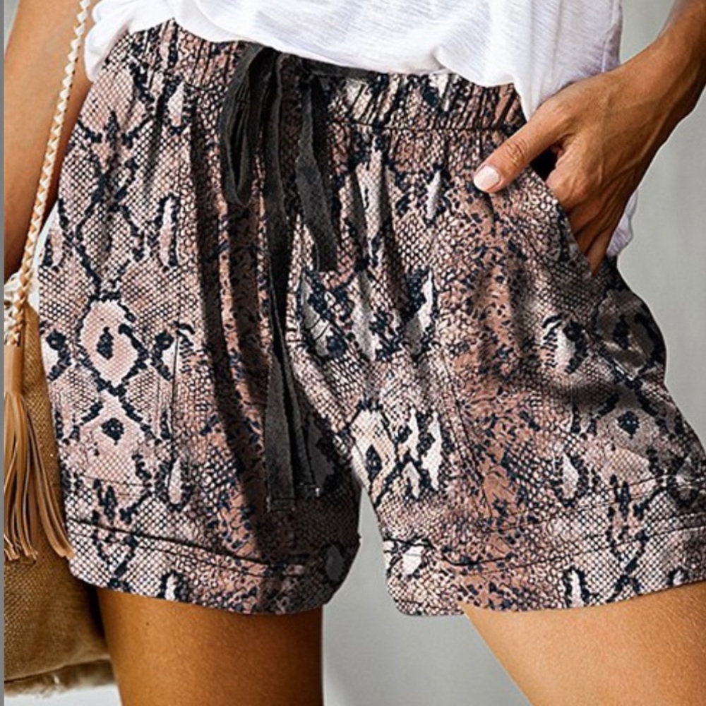 Snake print shorts